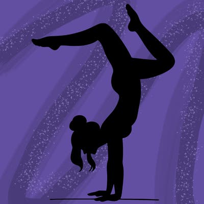 a woman doing a handstand