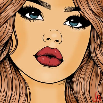 really realistic girl with lips