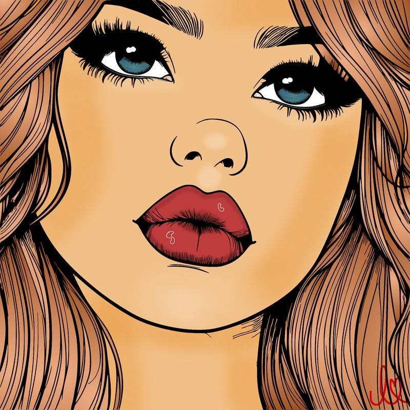 really realistic girl with lips