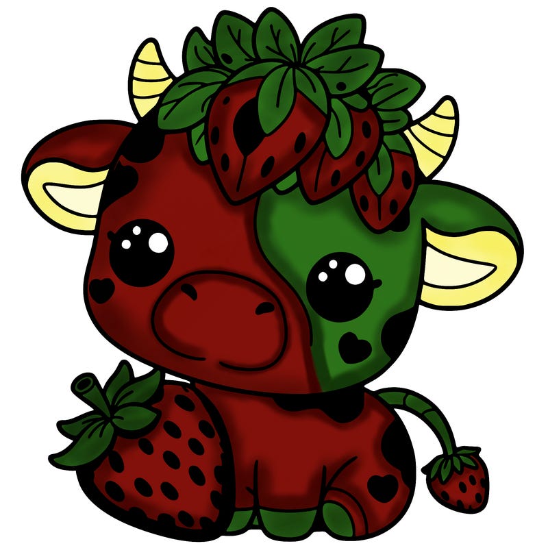 cute strawberry cow
