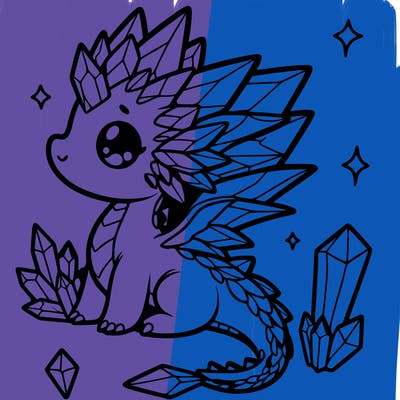 little cute crystal dragon