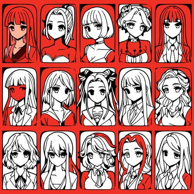 girls that look diffrent anime