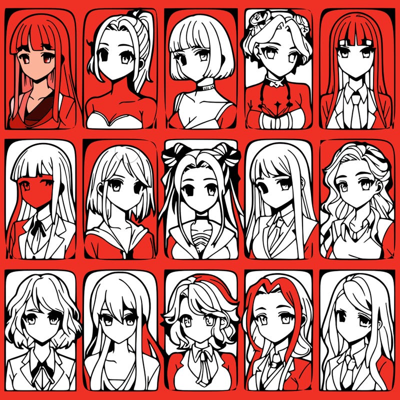 girls that look diffrent anime