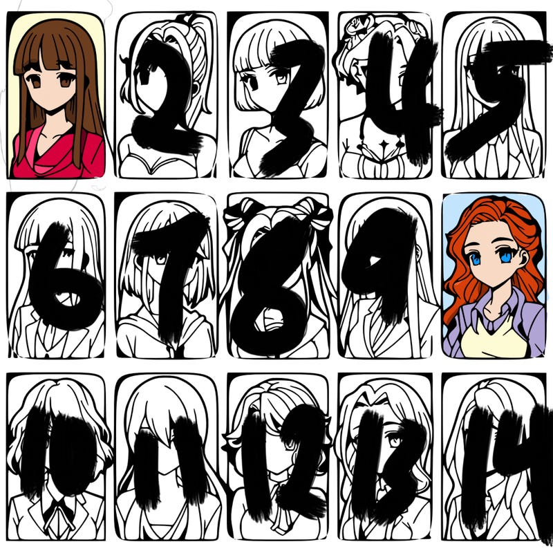 girls that look diffrent anime