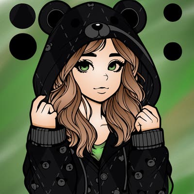 realistic girl in a animal pjs hoodie