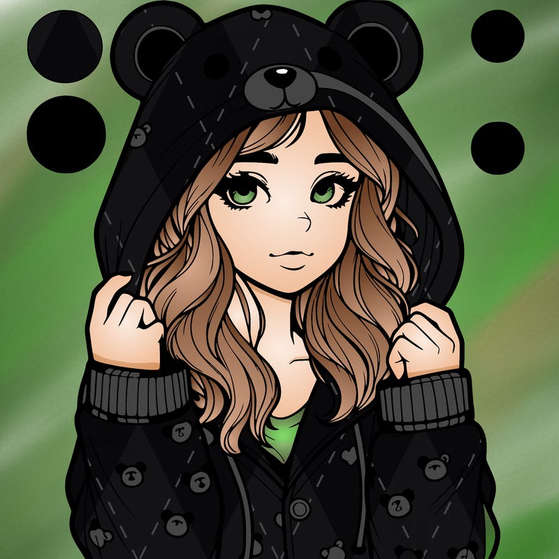 realistic girl in a animal pjs hoodie