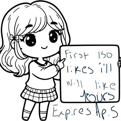 cute girl holding white sign