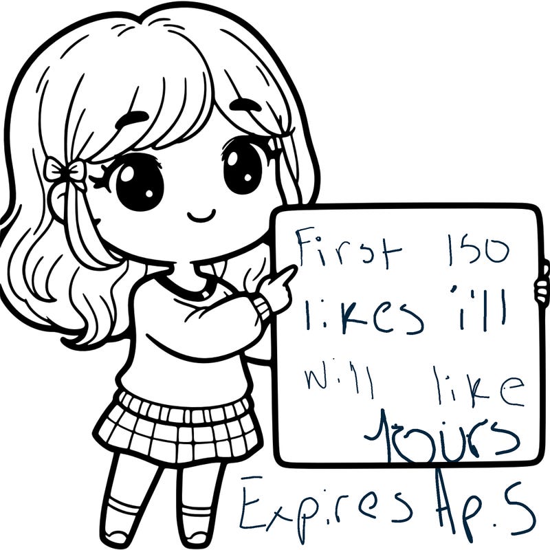 cute girl holding white sign