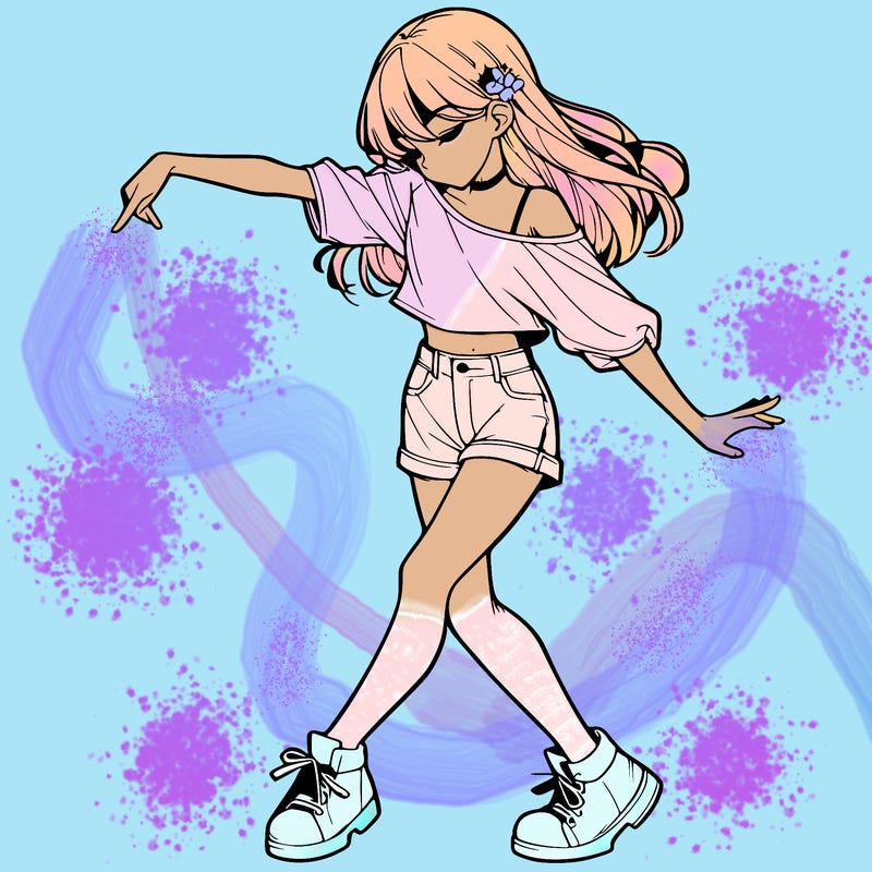realistic girl danceing
