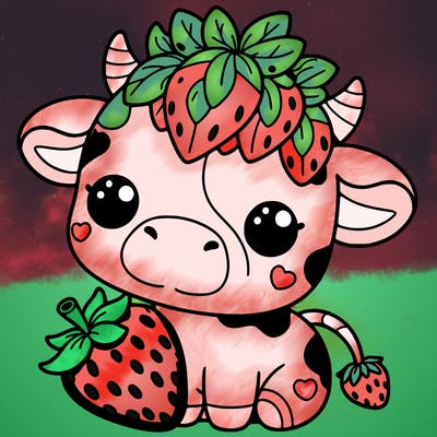 cute strawberry cow