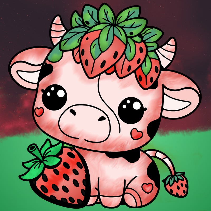 cute strawberry cow