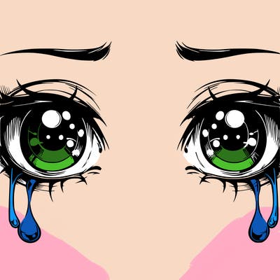 realistic eyes with tears