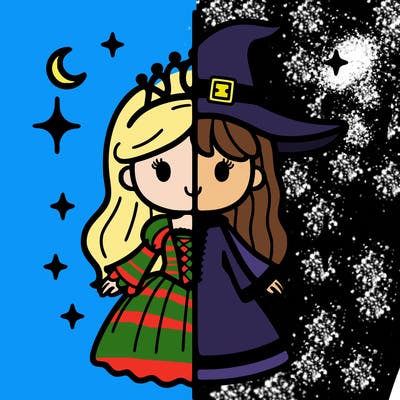 split princess and witch