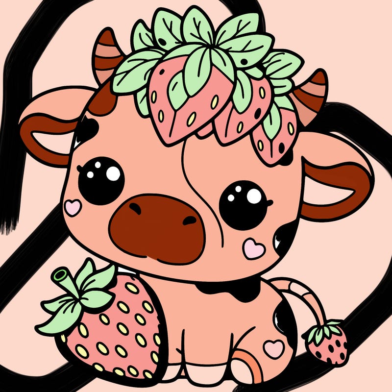 cute strawberry cow
