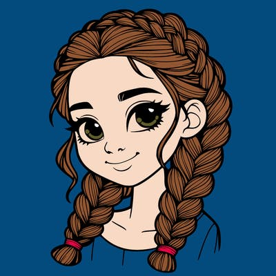 girl with braids realistic