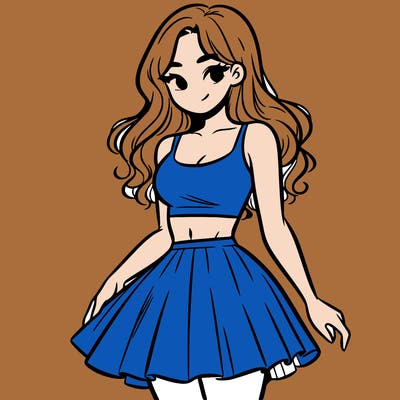 woman in a skirt and crop top