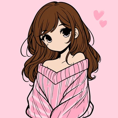 shy pretty girl wearing a sweater that is falling off one shoulder portrait