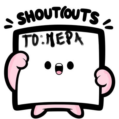 blank canvas that says above it shoutouts