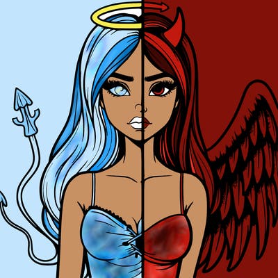 devil vs angel realistic girl