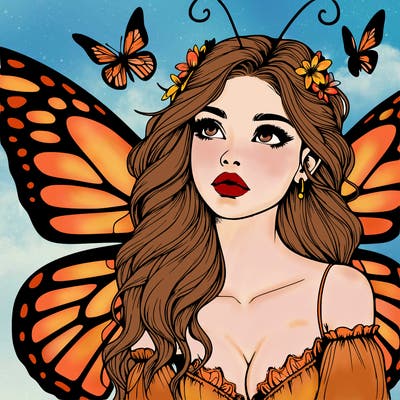 butterfly fairy realistic girl