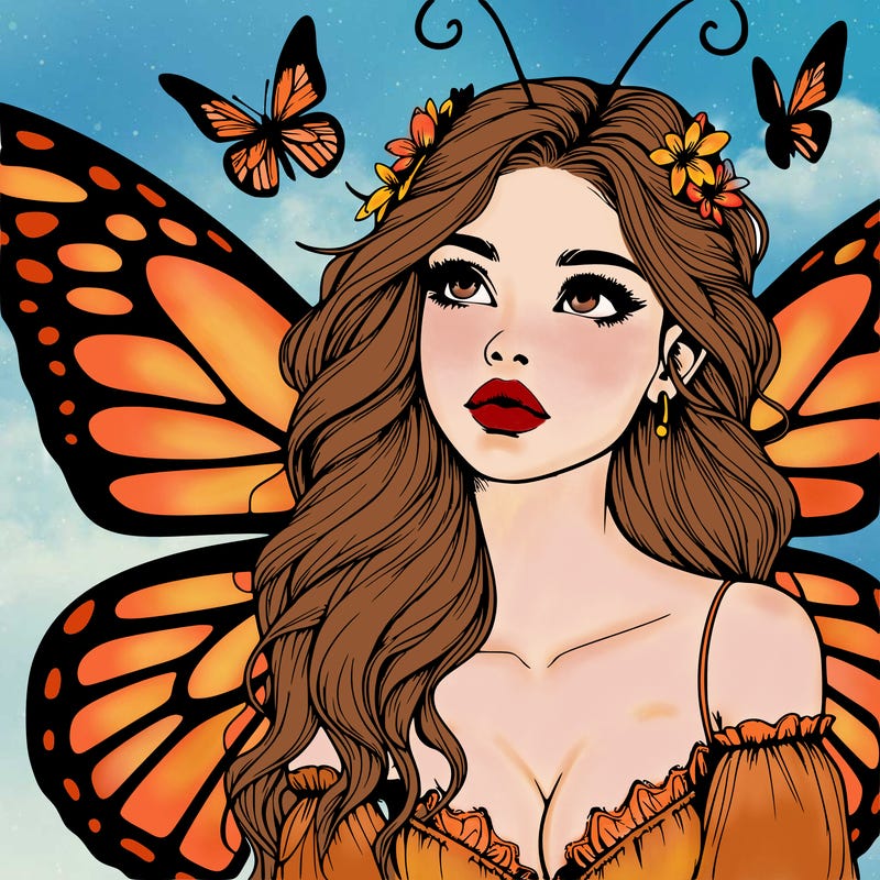 butterfly fairy realistic girl