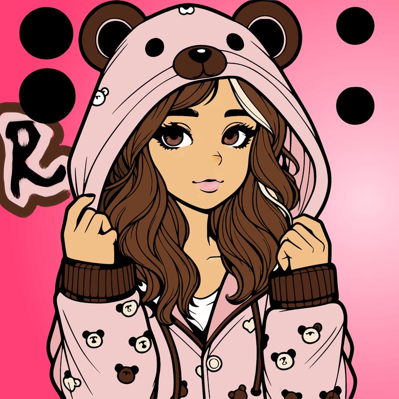 realistic girl in a animal pjs hoodie