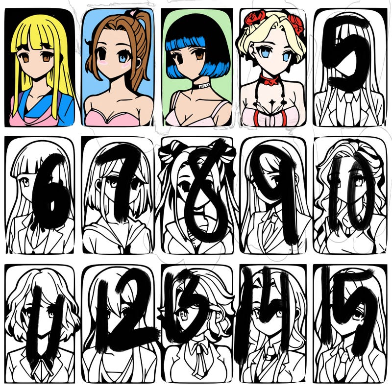 girls that look diffrent anime