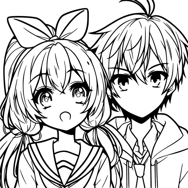 anime girl and boy