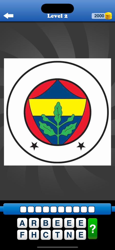 Whats the Badge? Football Quiz - Level 2 of the football badge quiz game showing a club logo to identify.