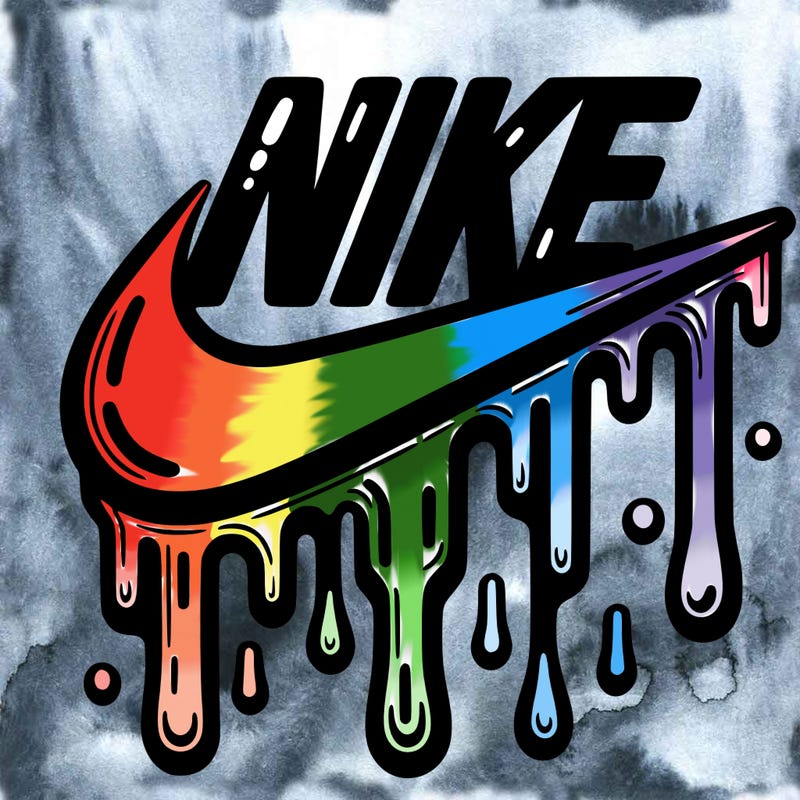 dripping nike logo