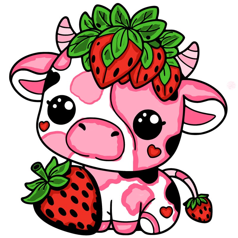 cute strawberry cow