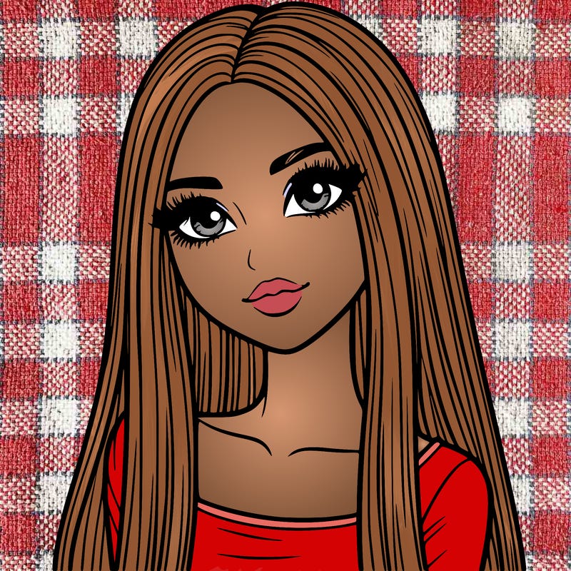 realistic girl with straight and long hair