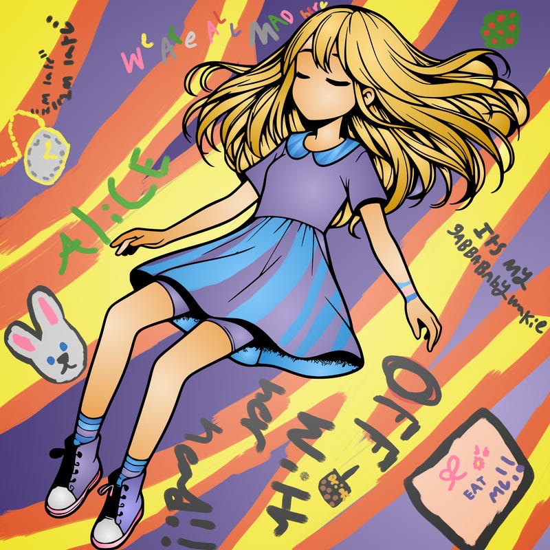 realistic girl floating