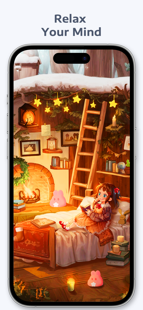 Jigsaw Art® - Puzzle Art Games - Cena de quebra-cabeça de arte de quebra-cabeça estético desenhado à mão de uma garota lendo em um quarto aconchegante com lareira