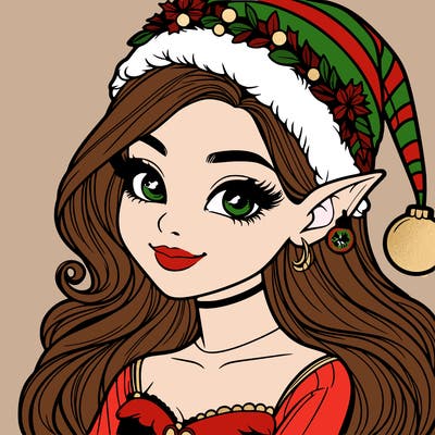 christmas girl elf realistic