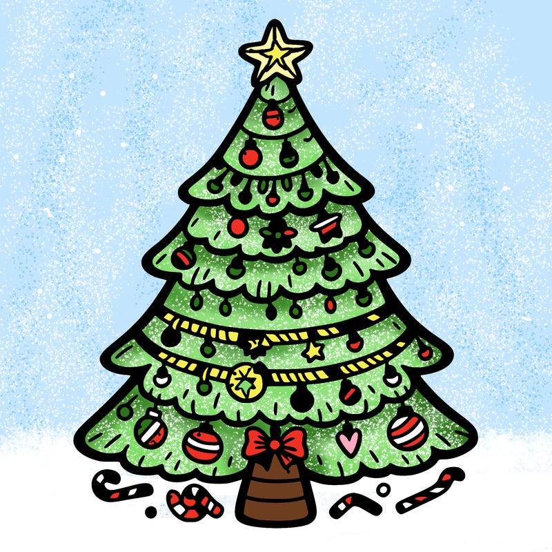 christmas tree with lots of details