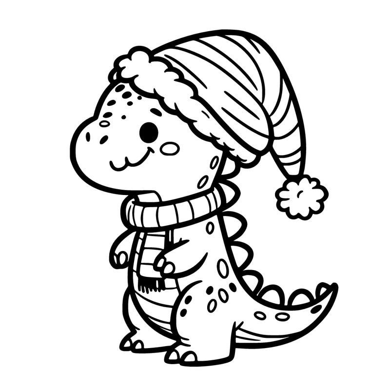 play dinosaur when a christmas hat