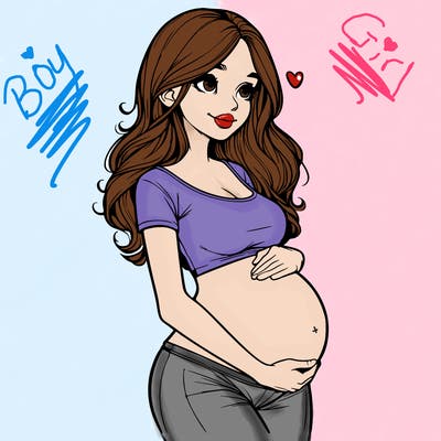 realistic pregnant girl