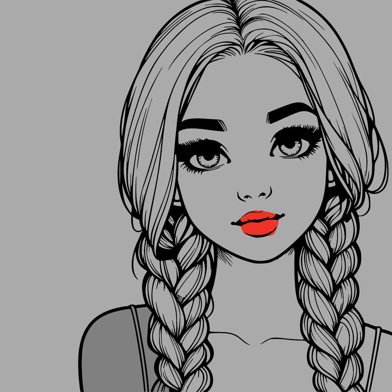 realistic girl with braids