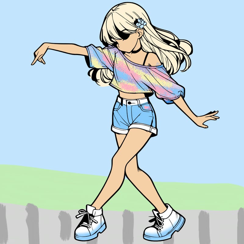 realistic girl danceing