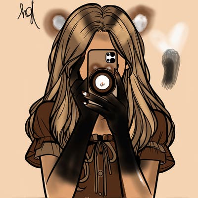 a realistic girl holding her phone taking pictures