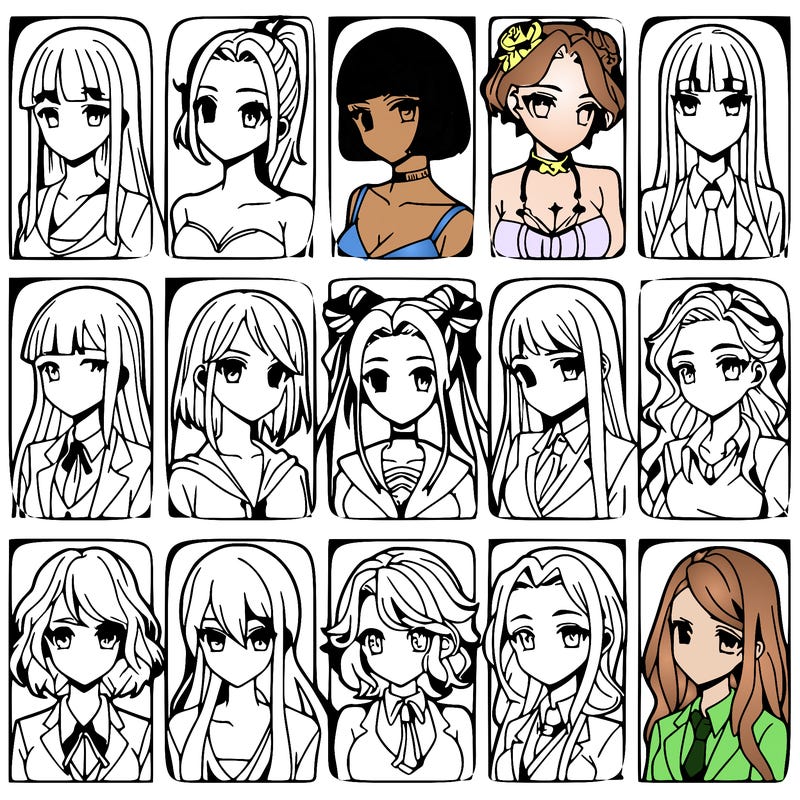 girls that look diffrent anime