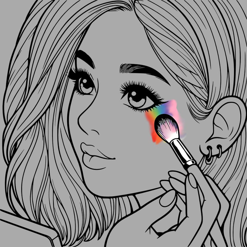 a realistic girl doing her makeup