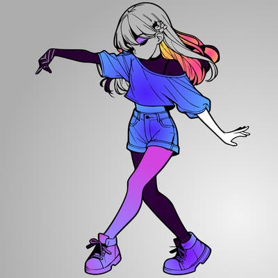 realistic girl danceing