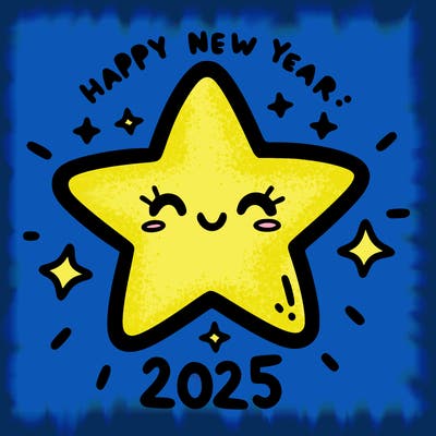 happy new year 2025 star wish