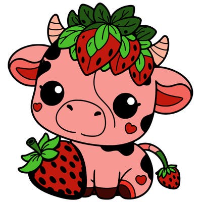 cute strawberry cow