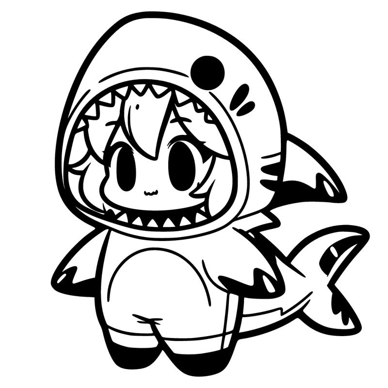 girl w shark suit on