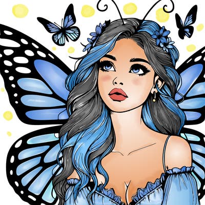 butterfly fairy realistic girl
