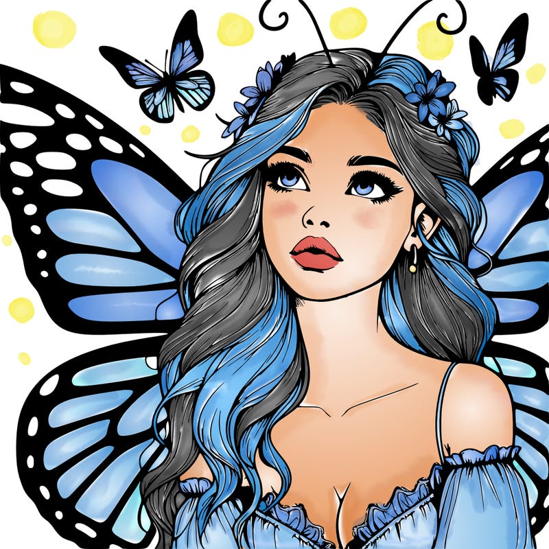 butterfly fairy realistic girl