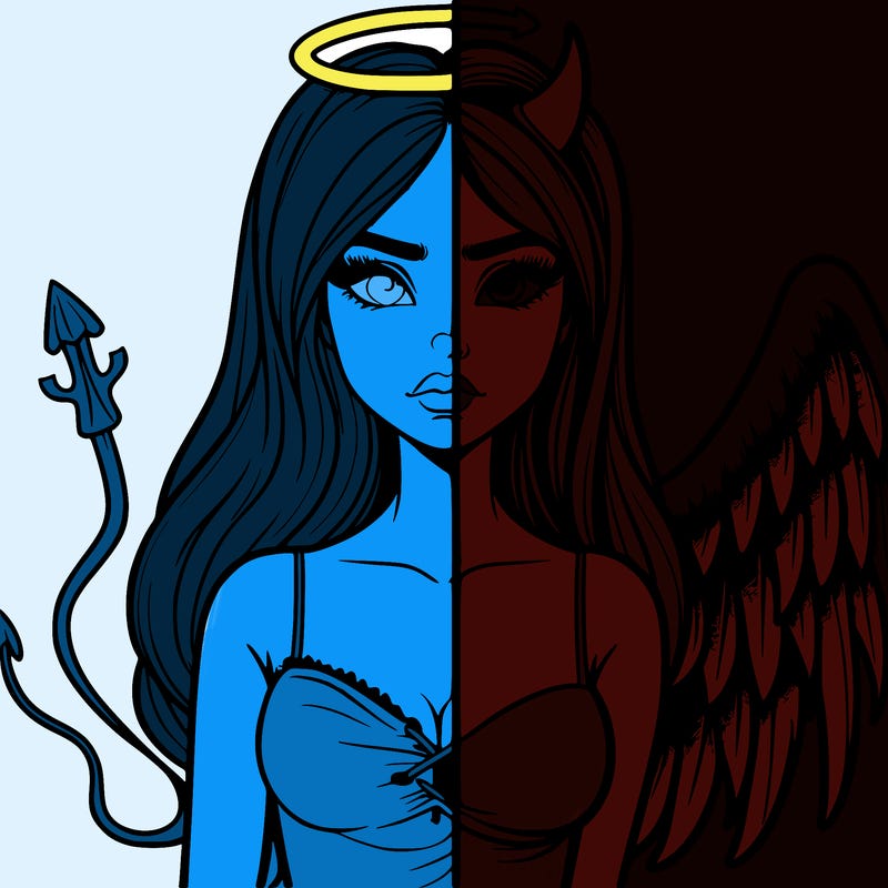 devil vs angel realistic girl